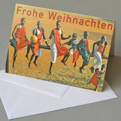 10 charity Christmas cards with envelopes: football