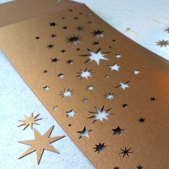 10 cartes de Noël élégantes avec enveloppes : étoiles découpées au laser 2