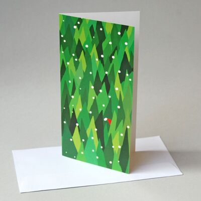 10 cartoline di Natale con busta: Babbo Natale nel bosco