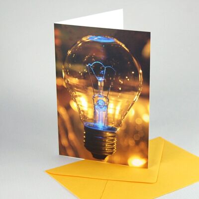 10 greeting cards / Christmas cards with envelopes: light bulb