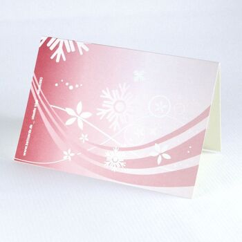 10 cartes de Noël recyclées rouges avec enveloppes : cristaux de neige 2