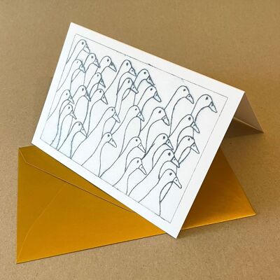 10 Christmas cards with envelopes: The Parade of Christmas Geese