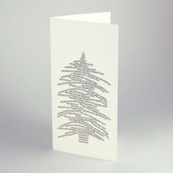 10 cartes de Noël avec enveloppe : HAPPY FESTIVAL (sapin calligraphié) 2