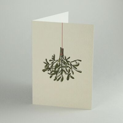 100 recycled Christmas cards without envelopes: mistletoe
