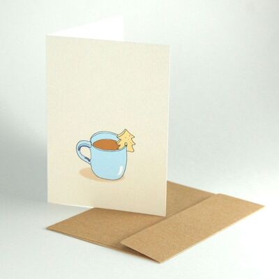 10 recycled Christmas cards with envelopes: The cocoa is ready...