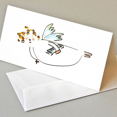 10 Grußkarten mit weißem Umschlag: Glücksbote