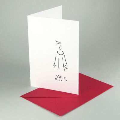 10 Christmas cards with red envelopes: Santa Claus
