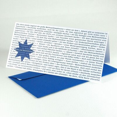 10 blue Christmas cards with envelopes: christmas madness