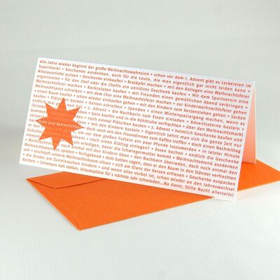 10 Christmas cards with orange envelopes: Christmas madness