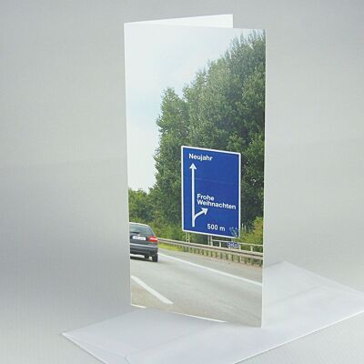 10 Christmas cards with envelopes: next motorway exit...