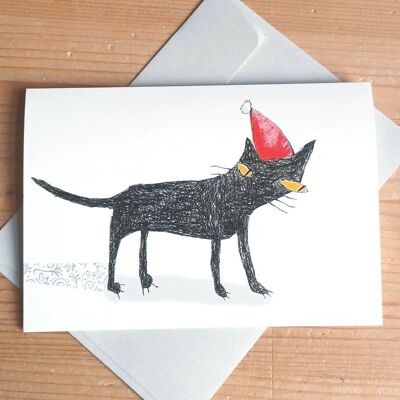 10 Christmas cards with envelopes: Christmas tomcat