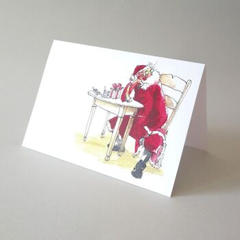 10 cartes de Noël avec enveloppes : Père Noël à table 2