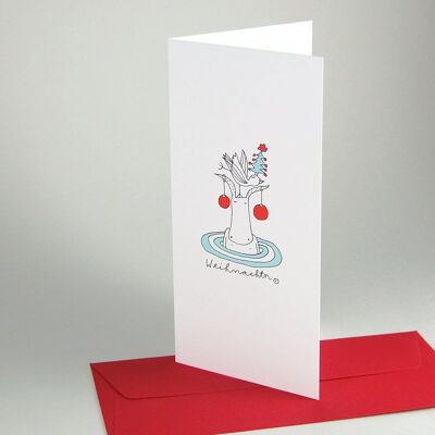 10 Christmas cards with red envelopes: Christmas