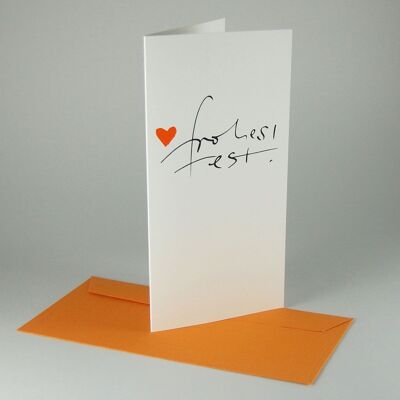 10 Christmas cards with orange envelopes: happy holidays!