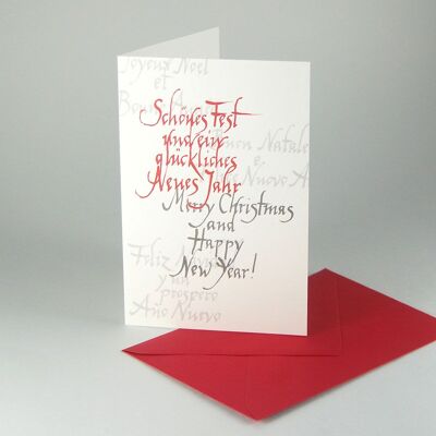 10 Christmas cards with envelopes: Happy Holidays and a Happy New Year