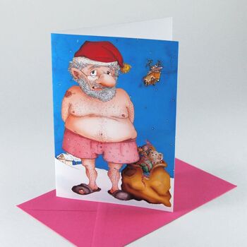 10 cartes de Noël amusantes avec enveloppes roses : Déshabillée 1