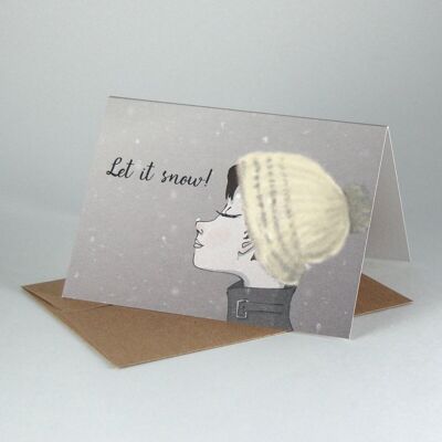 10 recycled Christmas cards with envelopes: Let it snow!