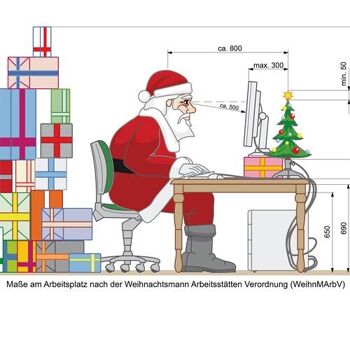 10 cartes de Noël avec enveloppe : Lieu de travail du Père Noël 2