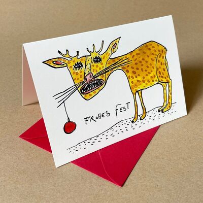 10 Christmas cards with red envelopes: Happy Holidays