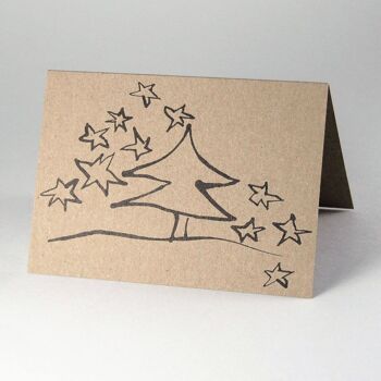 10 cartes de Noël recyclées marron avec enveloppes 2