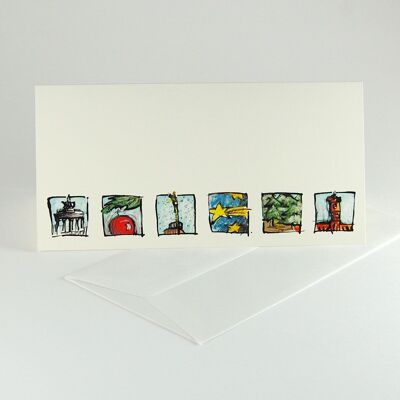 Lot de 10 cartes de Noël Berlin avec enveloppes de qualité supérieure.