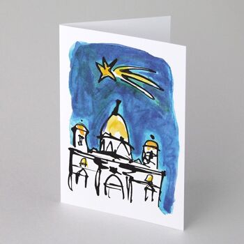 10 cartes de Noël avec enveloppes : Cathédrale de Berlin avec poinsettia 2