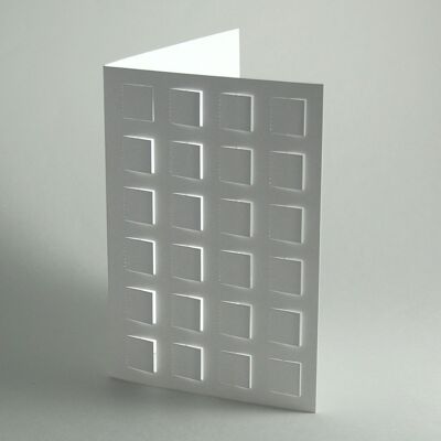 calendario de adviento artesanal blanco formato DIN B6 formato vertical (cartón reciclado)