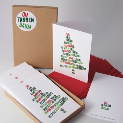 Oh árbol de Navidad - caja de regalo con seis tarjetas de Navidad