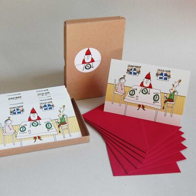 Christmas dinner - gift box with six Christmas cards