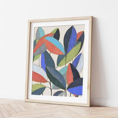 Ficus Leaves Art Print - 30cm (w) x 40cm (h)