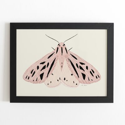 Impression d'art papillon rose - 21 cm (l) x 30 cm (h)
