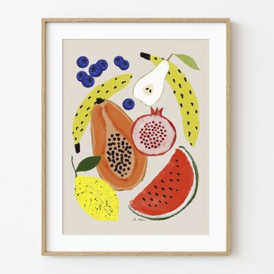 Stampa artistica di frutta - 30 cm (larghezza) x 40 cm (altezza)