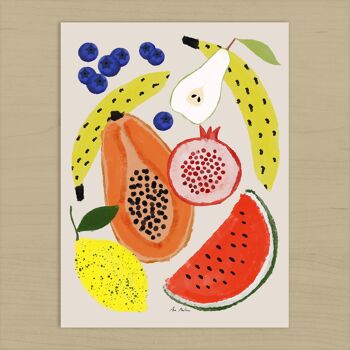 Impression d'art de fruits - 21 cm (l) x 30 cm (h) 2