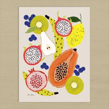 Impression d'art de fruits tropicaux - 21 cm (l) x 30 cm (h) 2