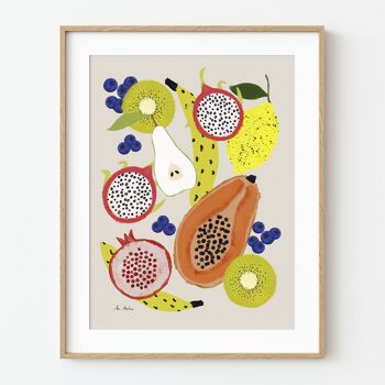 Impression d'art de fruits tropicaux - 21 cm (l) x 30 cm (h) 1