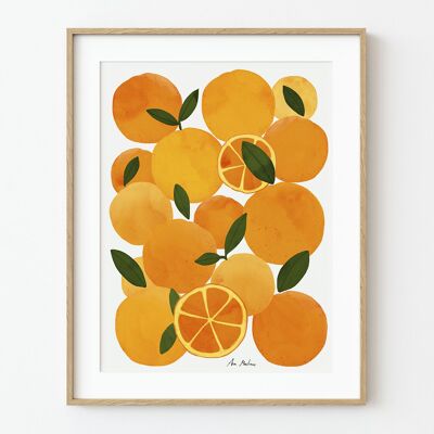 Stampa artistica arancione - 30 cm (larghezza) x 40 cm (altezza)