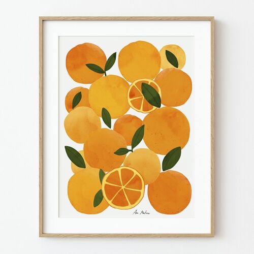 Lámina Artística Naranjas - 21cm (w) x 30cm (h)