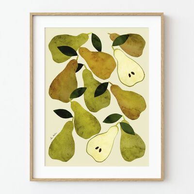 Pears Art Print - 30cm (w) x 40cm (h)