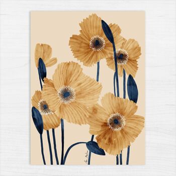 Impression d'art coquelicots - 21 cm (l) x 30 cm (h) 2