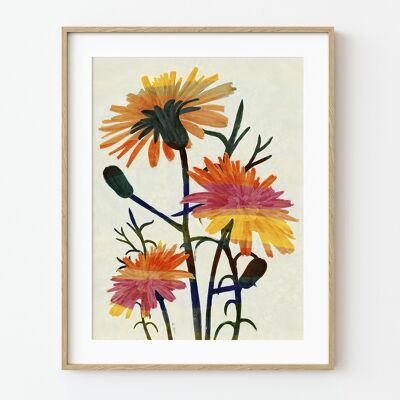 Wildblumen Kunstdruck - 30cm (B) x 40cm (H)
