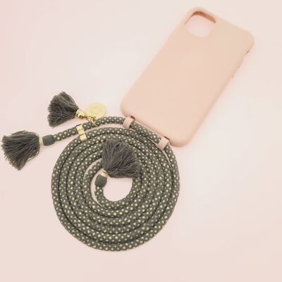 Mobile phone chain Boho Duo ROSY & PEPPER - 2in1 case with detachable mobile phone cord