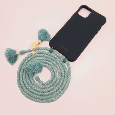 Mobile phone chain Boho Duo BLACK & MAYA - 2in1 case with detachable mobile phone cord