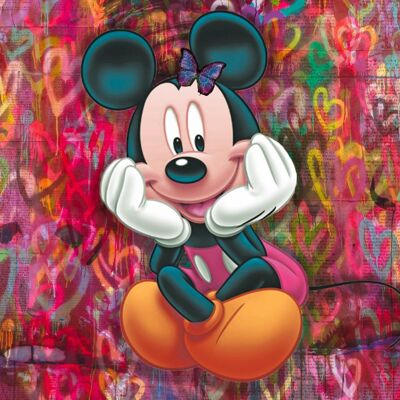Mickey Butterfly - Plexiglas schilderij - 60x60