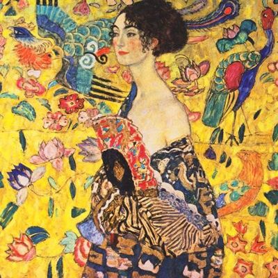Lady With The Fan - Plexiglas schilderij - 60x60