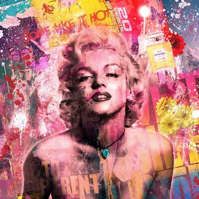 Marilyn kleur - Plexiglas Schilderij - 60x60