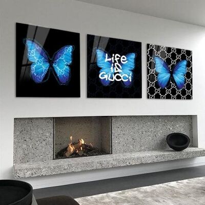 Life is Gucci drieluik variant 1 - Plexiglas schilderij - 60x60
