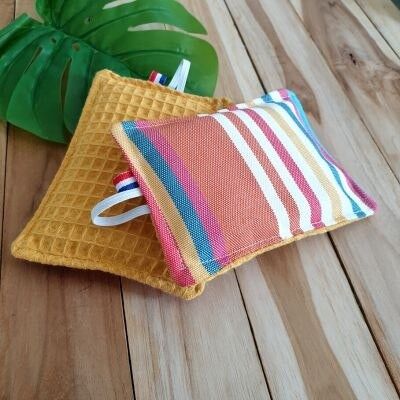 Fabric sponges - ecological / zero waste / artisanal / handmade / Made in France / honeycomb