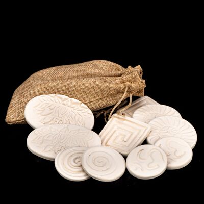 Diffuseur d'Huiles Essentielles d'Argile Blanche - Géométrie Sacrée/Lot de 10