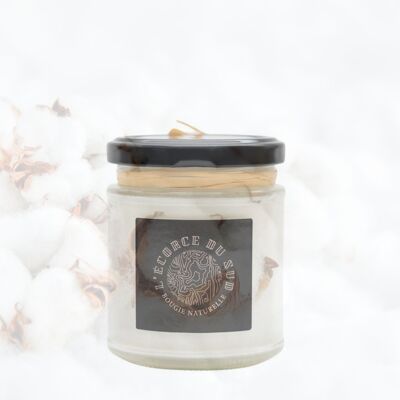 Handmade vegan candle with cotton flower - 390g