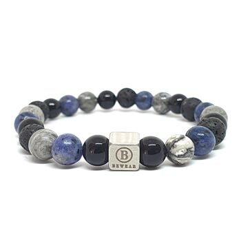 Bracelet gris anthracite bleu noir 1